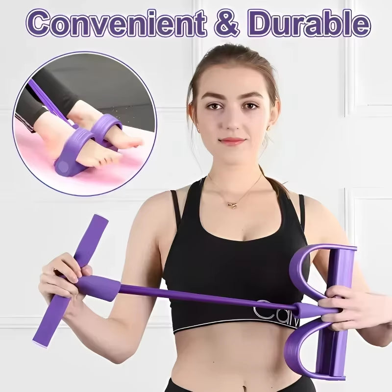 6-Tube Multi-Function Abdominal Trainer with Foot Pedal for Sit-Ups Fitness Abdominal Toning Arm Strengthening Resistance Band