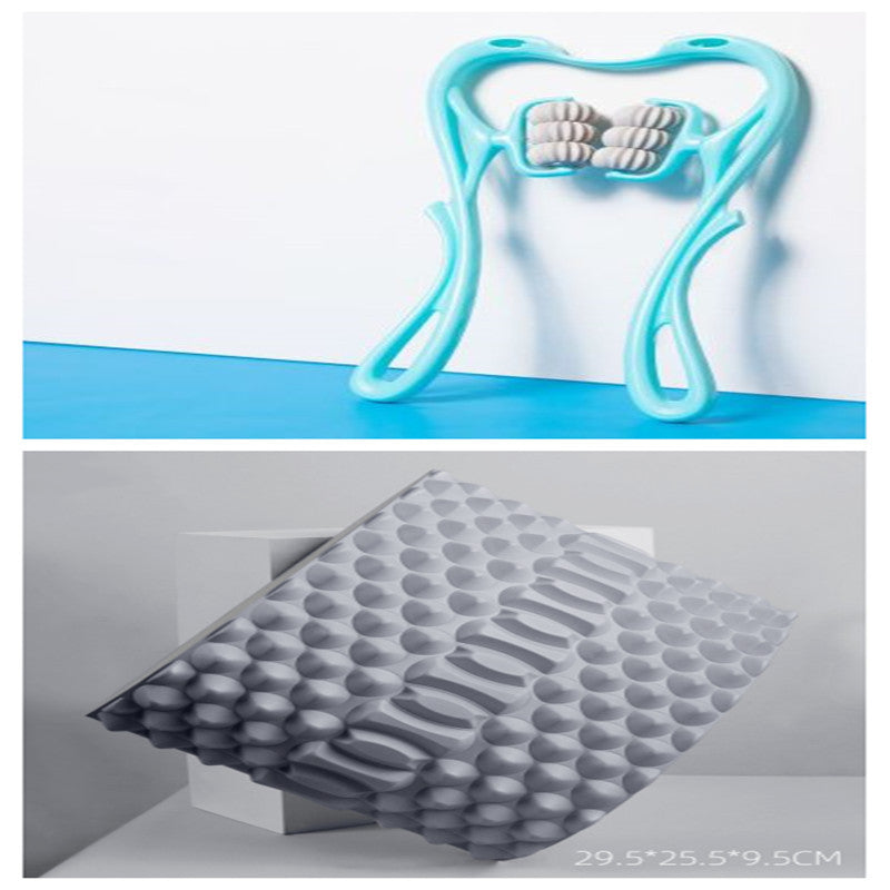 This multi-functional manual neck massager provides six neck pain relief features and can be used anywhere, anytime, without needing assistance.