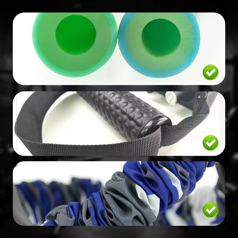 3-Way Natural Latex Resistance Band Arm Strength Tension Device Adjustable Chest Expander Training Fitness Tension Pull Rope